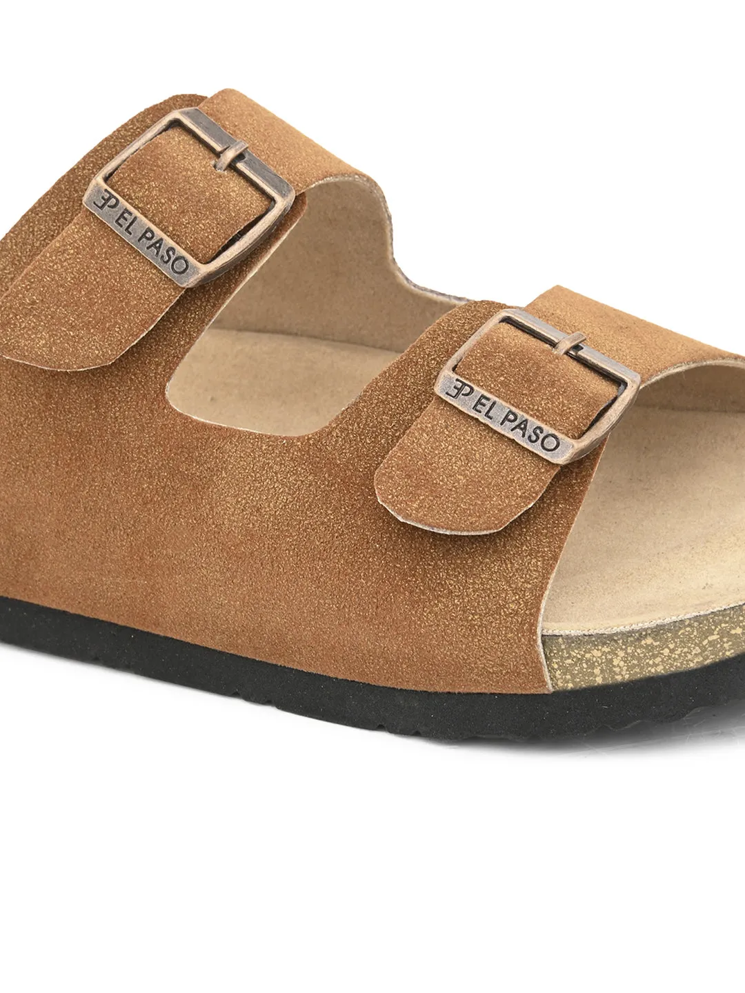Elegant Sandstone Leather Slip-On Sandal