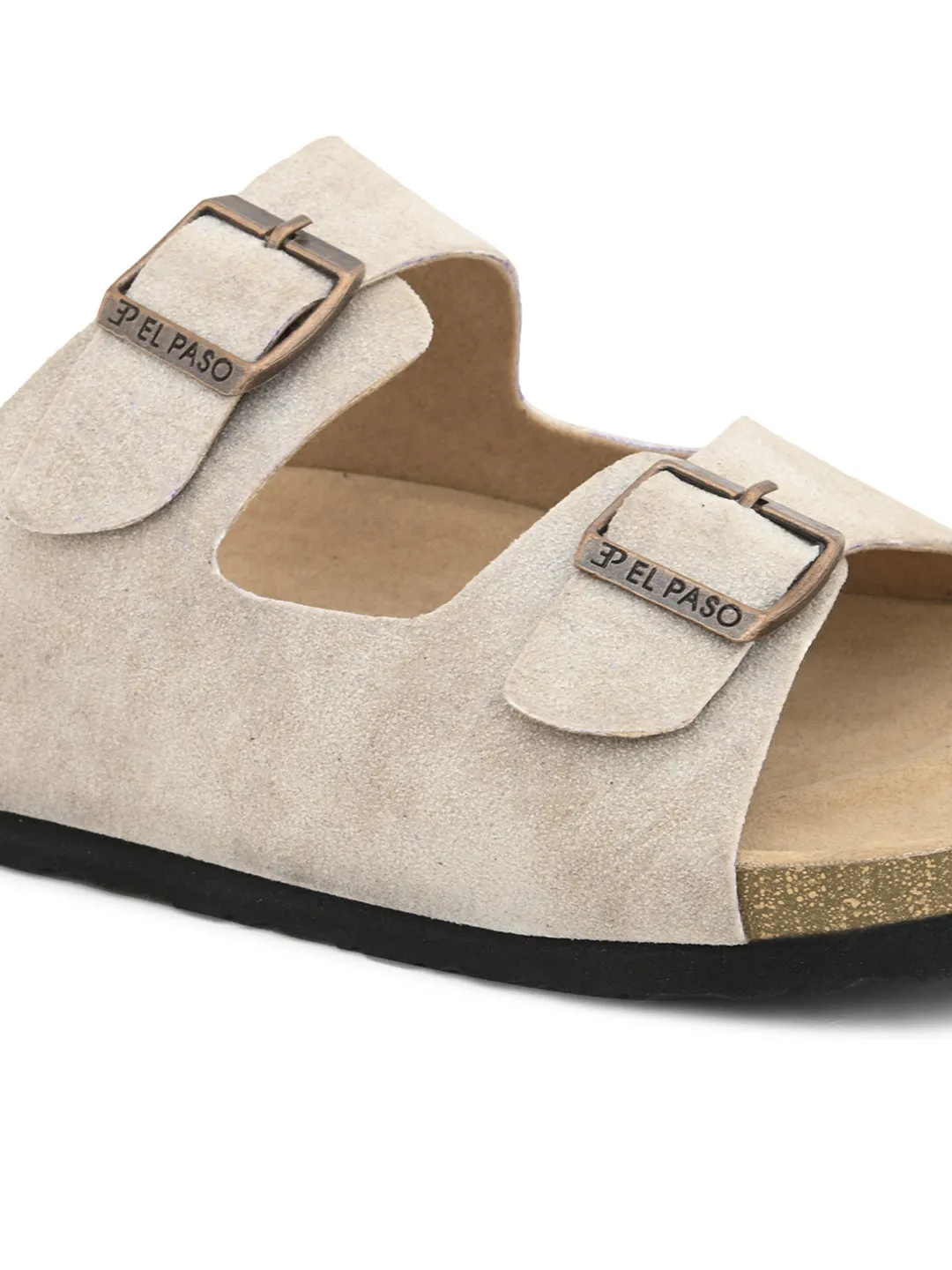 Elegant Sandstone Leather Slip-On Sandal
