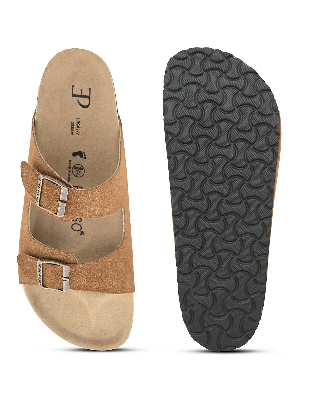 Elegant Sandstone Leather Slip-On Sandal