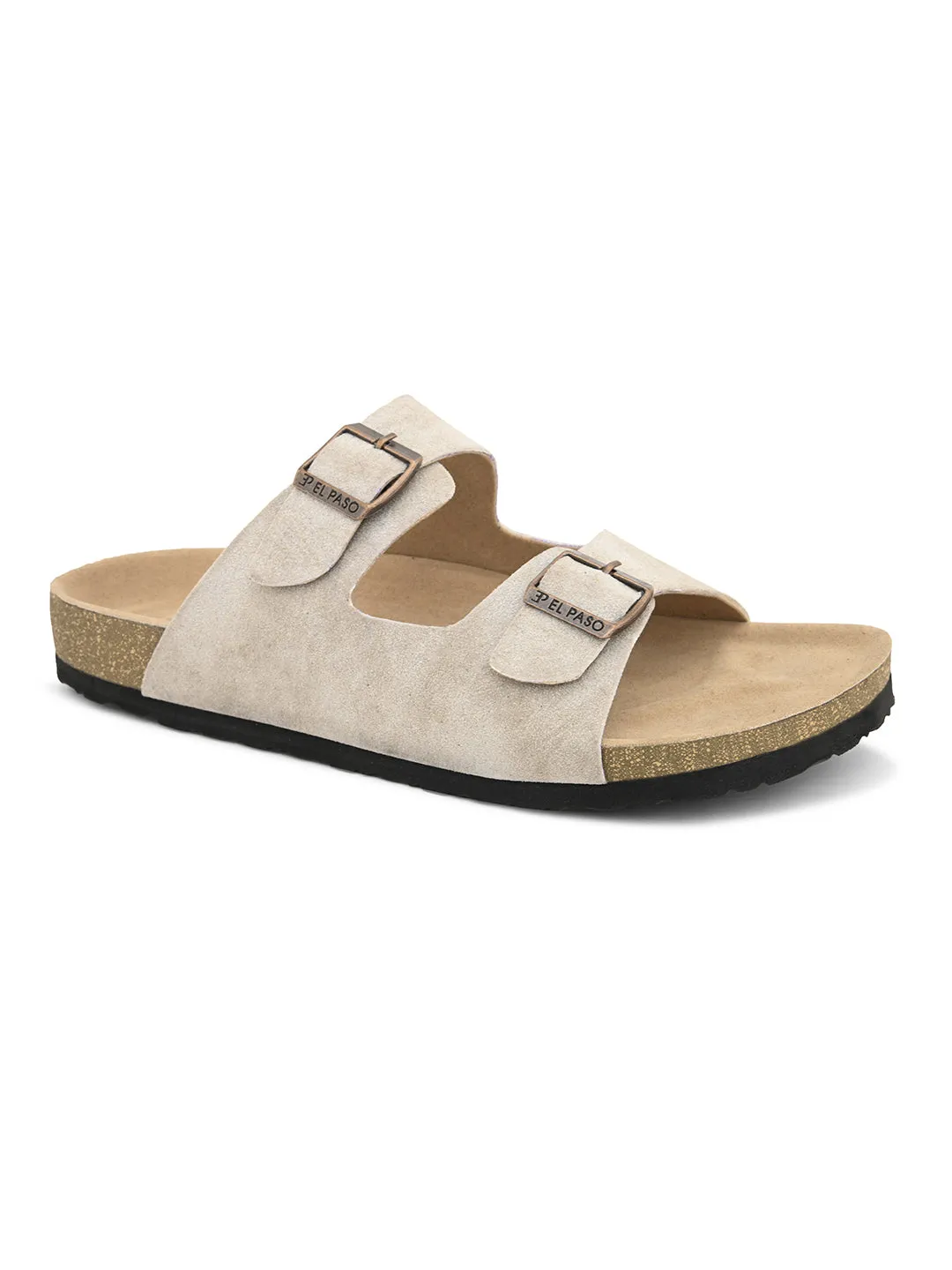 Elegant Sandstone Leather Slip-On Sandal