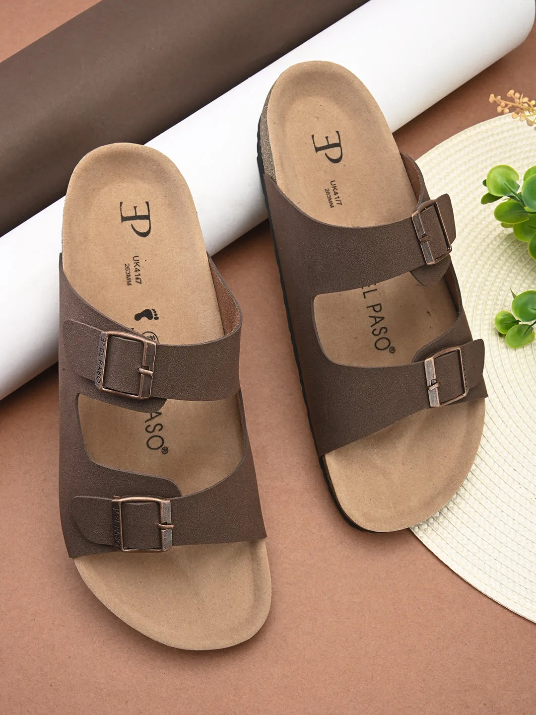 Elegant Sandstone Leather Slip-On Sandal