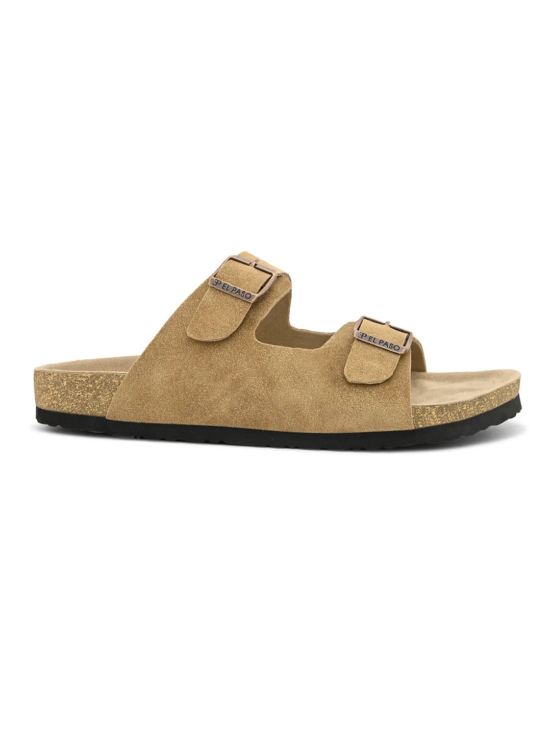 Elegant Sandstone Leather Slip-On Sandal