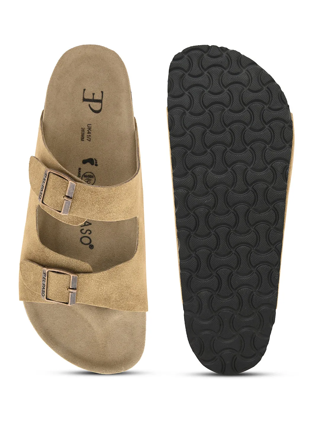 Elegant Sandstone Leather Slip-On Sandal