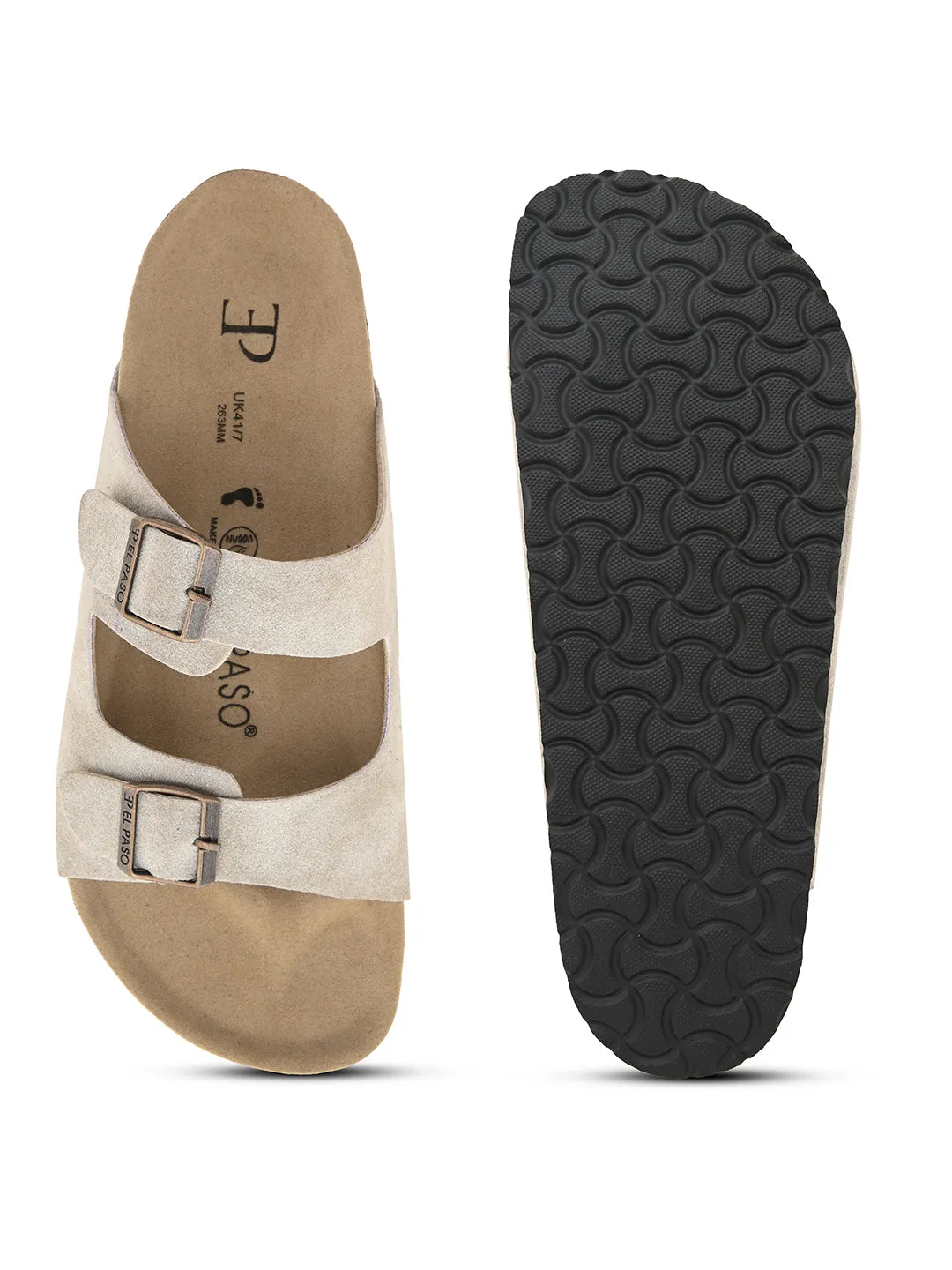 Elegant Sandstone Leather Slip-On Sandal