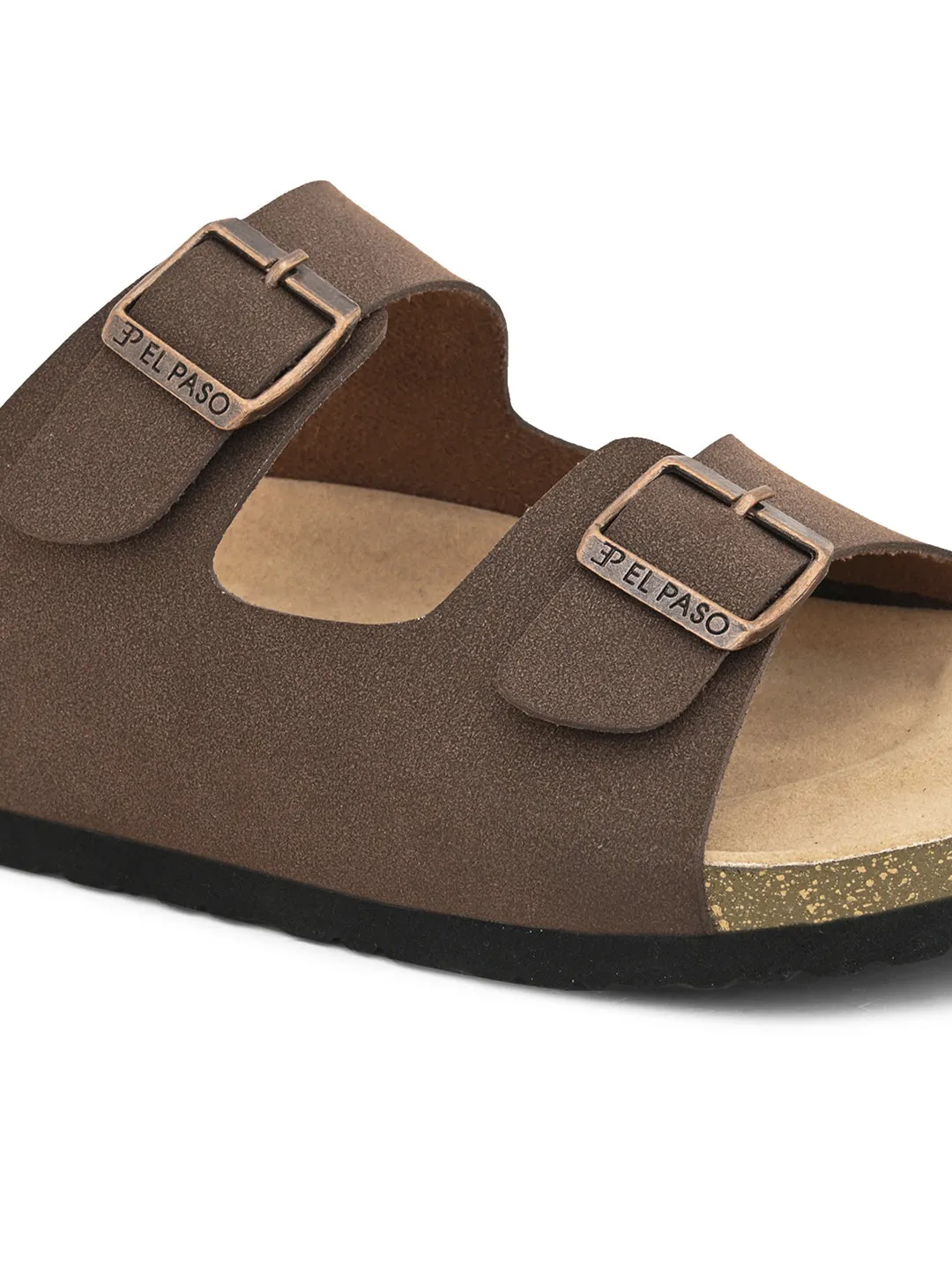Elegant Sandstone Leather Slip-On Sandal