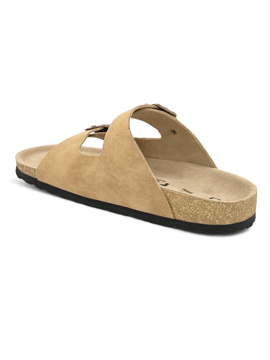 Elegant Sandstone Leather Slip-On Sandal