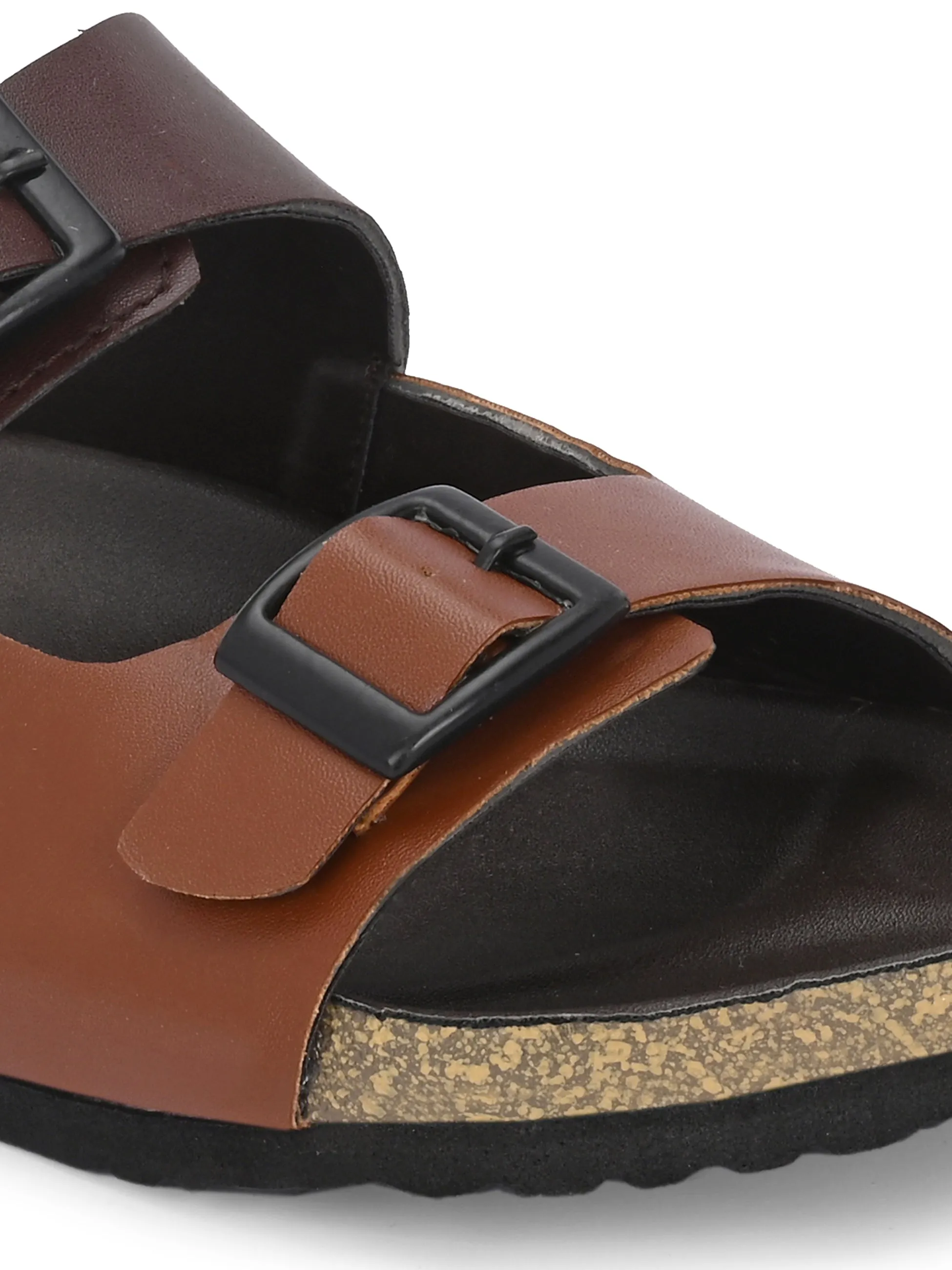 Elegant Sandstone Leather Slip-On Sandal