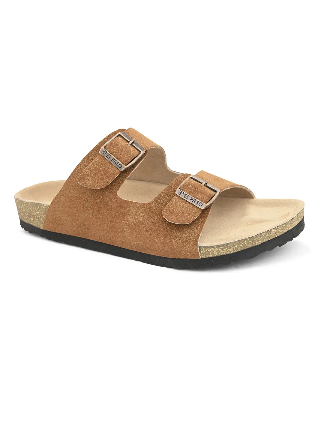 Elegant Sandstone Leather Slip-On Sandal