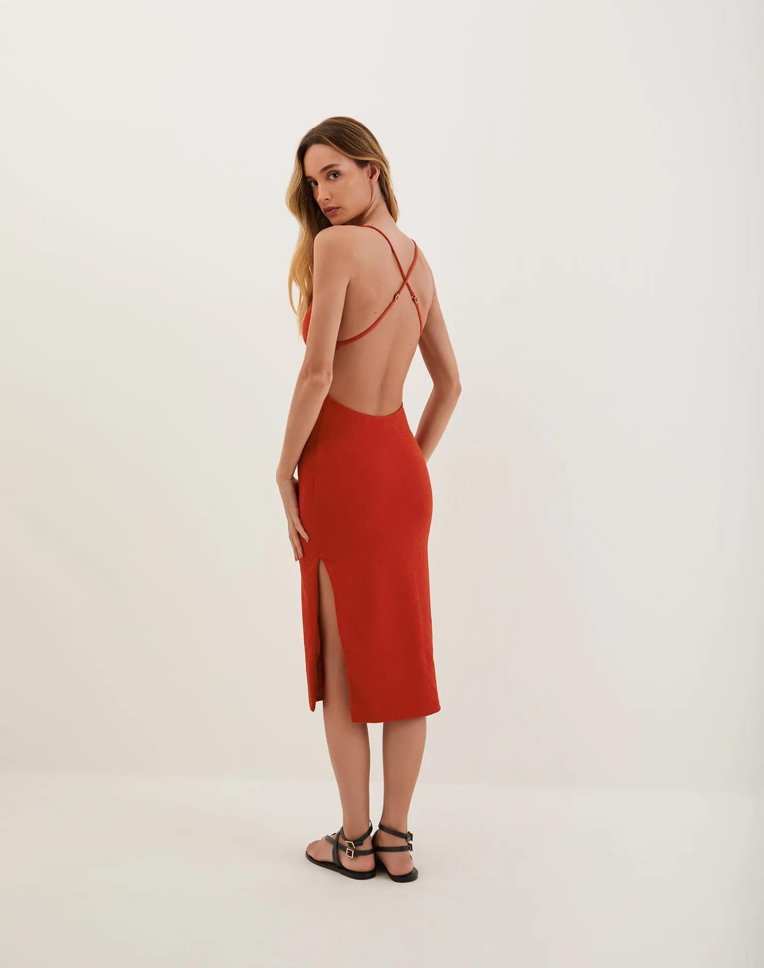 Firenze Isabela Midi Dress - Ruby