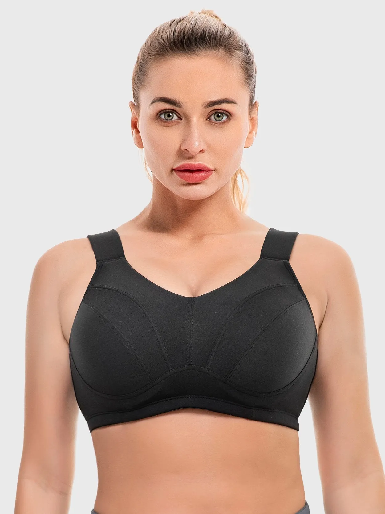 Full Coverage Underwire Workout Sports Bras Black