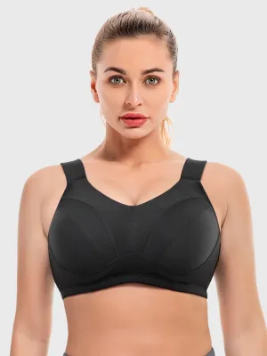 Full Coverage Underwire Workout Sports Bras Black