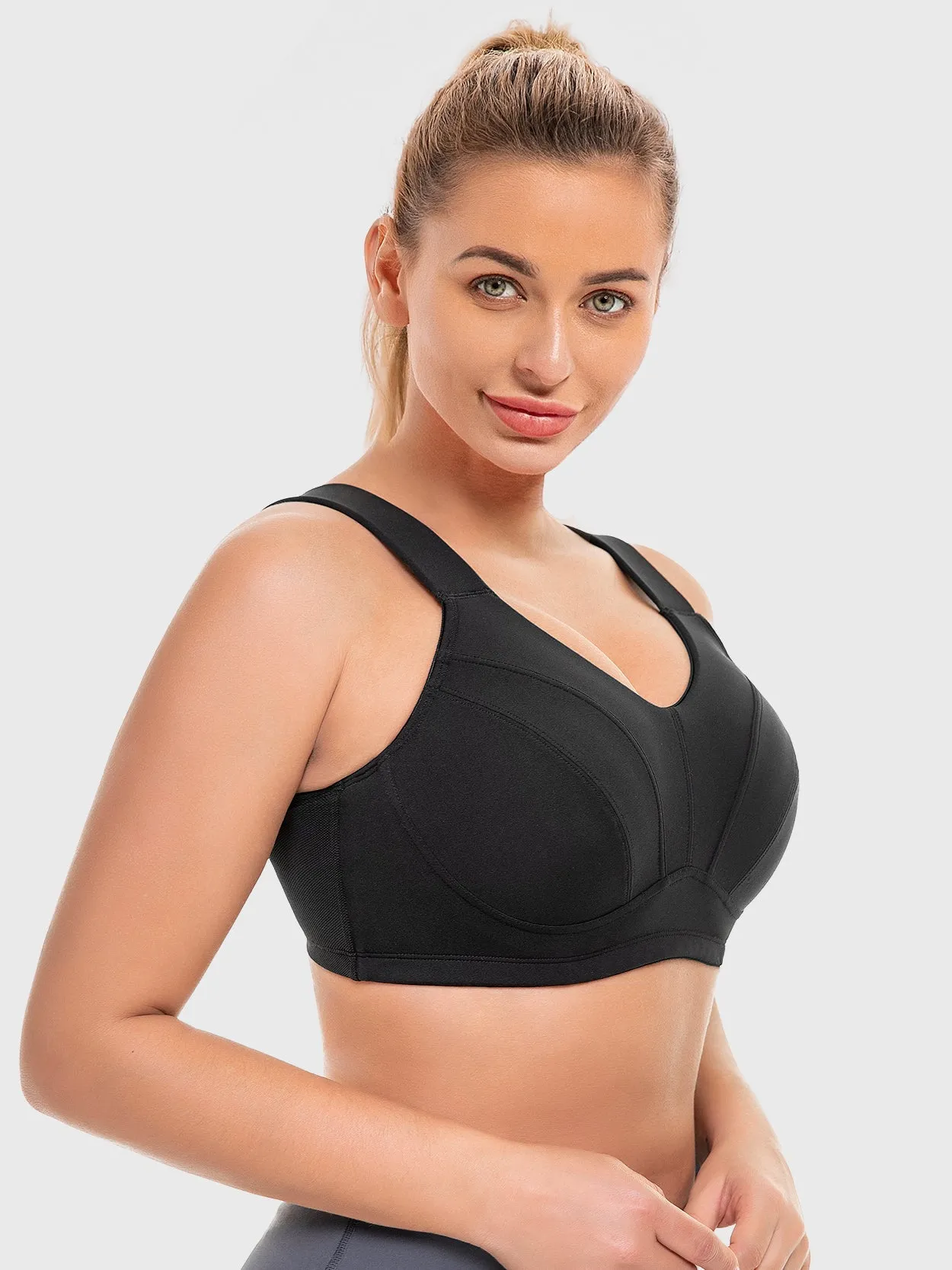 Full Coverage Underwire Workout Sports Bras Black