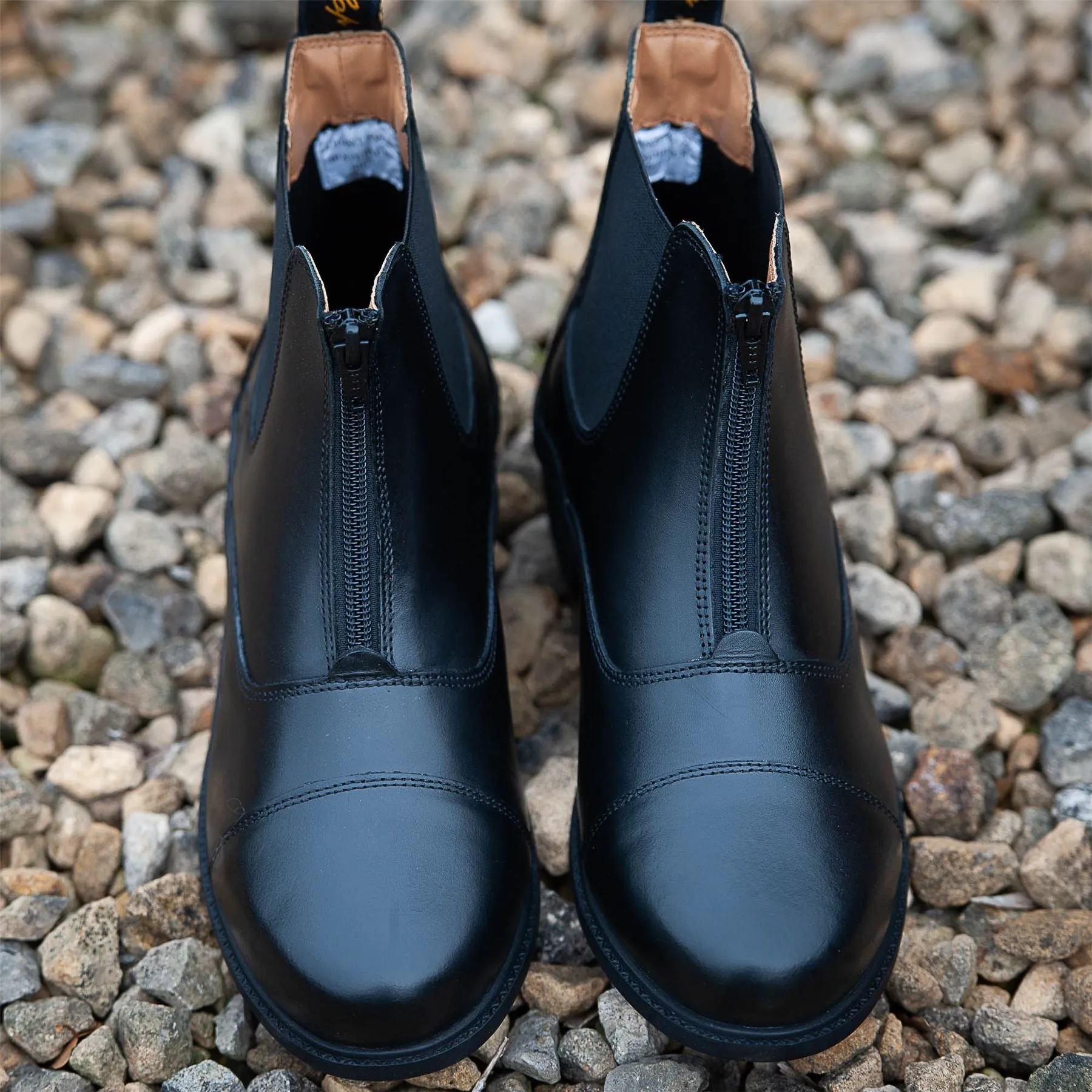 Gallop Equestrian Elegance Leather Paddock Zip Boots