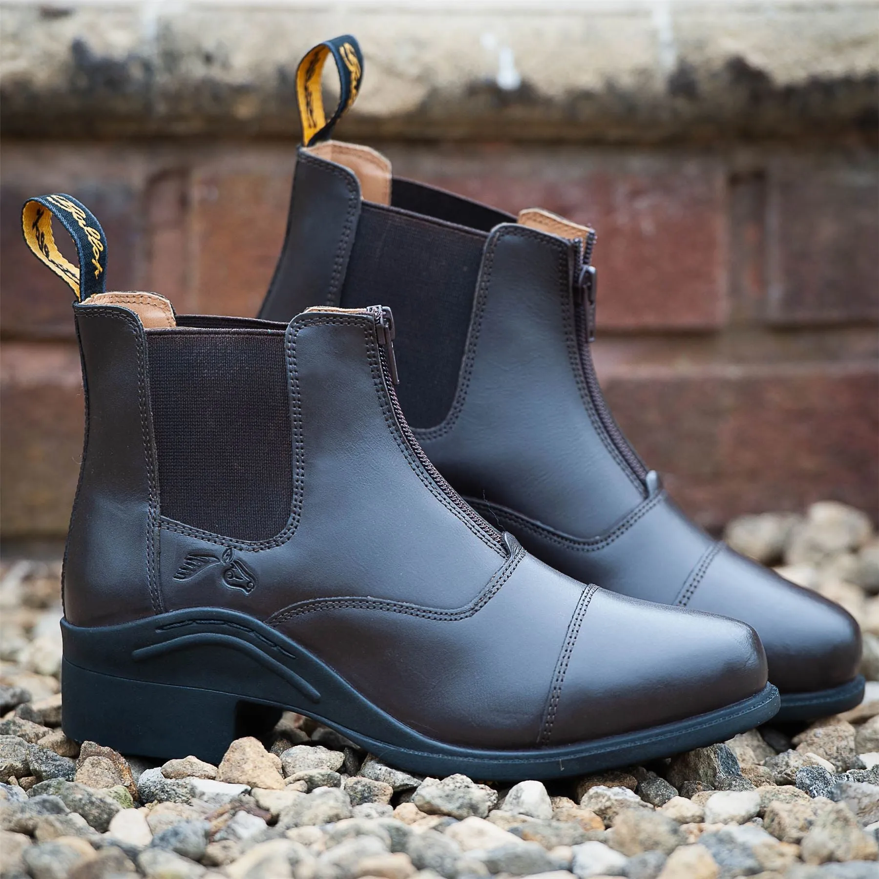 Gallop Equestrian Elegance Leather Paddock Zip Boots