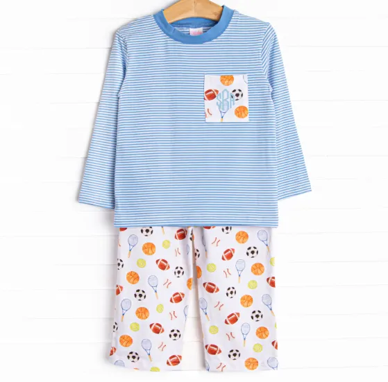 Game Time Pant Set, Blue