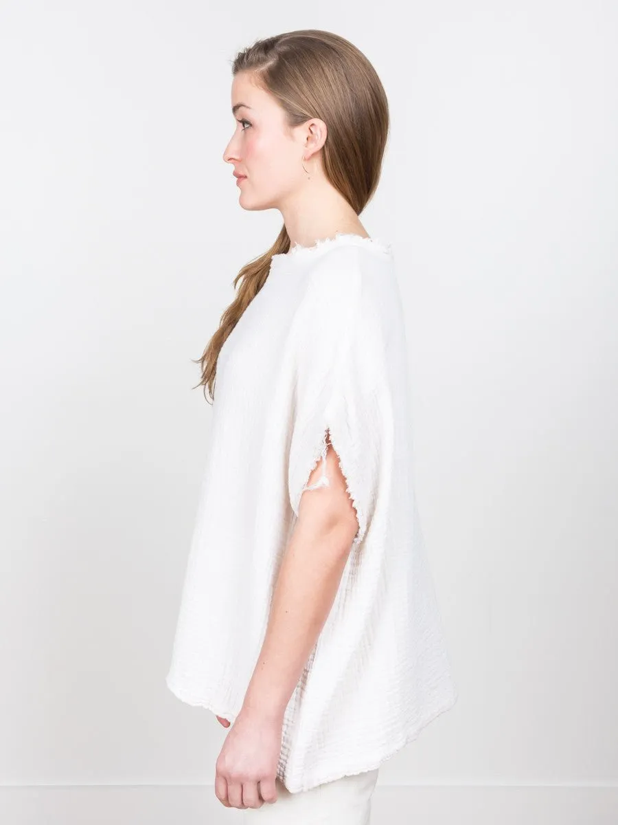 gauze top - eggshell