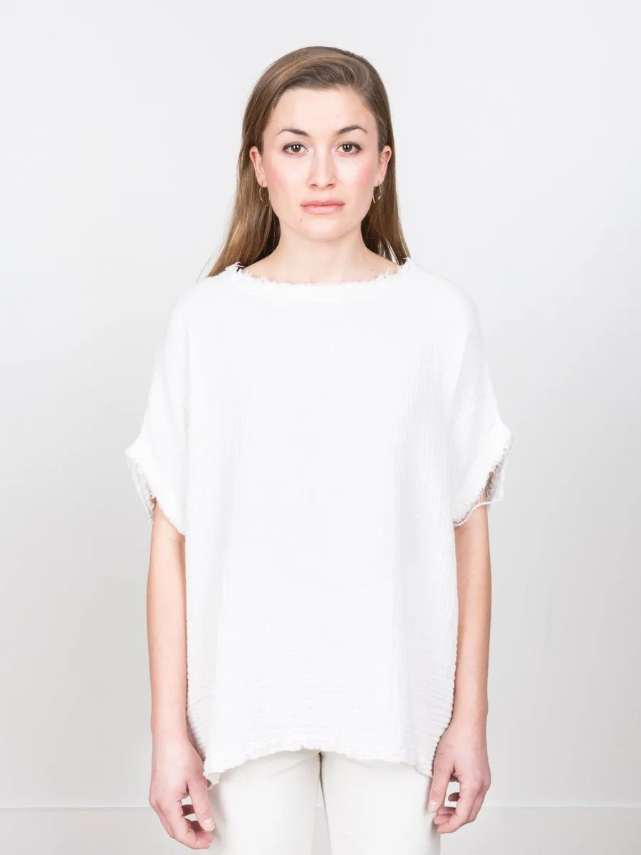 gauze top - eggshell
