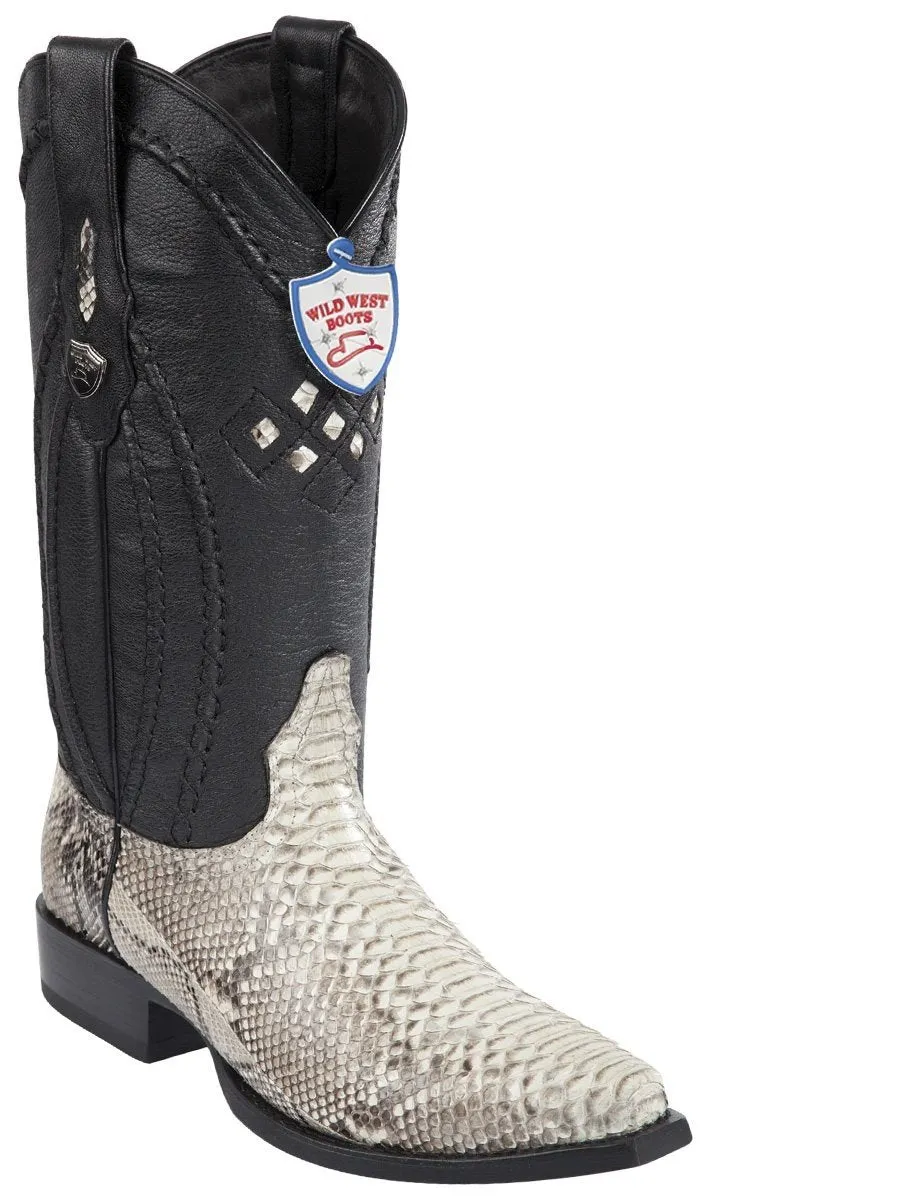 Genuine Python Snip Toe Boot in Natural