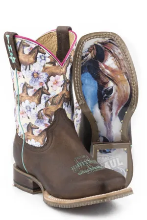 GIRLS TIN HAUL CHESTNUT AND DAISY BOOTS STYLE# 14-018-0077-0825