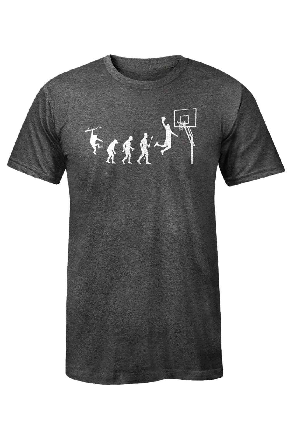 Gray Men's Basketball Graphic Print Slim-fit Short Sleeve T Shirt