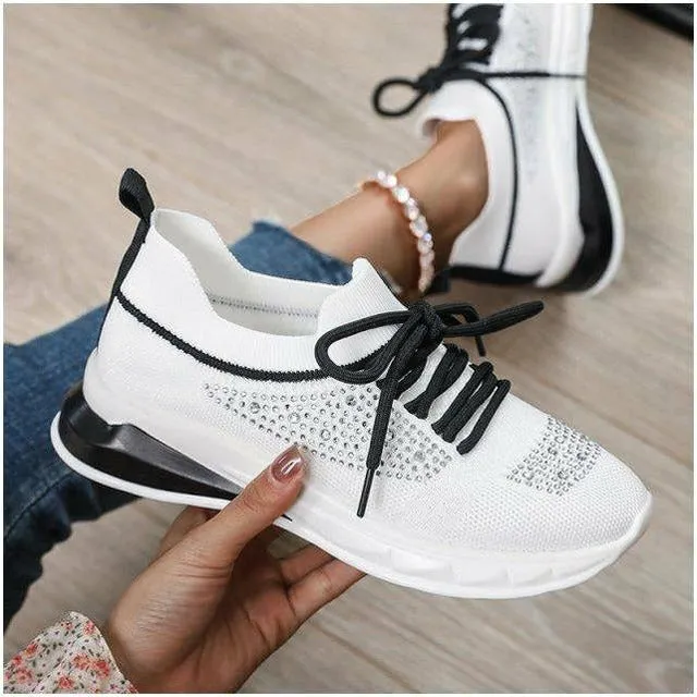 GS Bling Mesh | Luxe mesh sneakers met veters en strass details voor dames