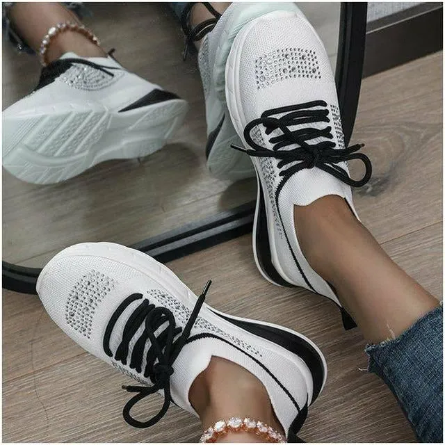 GS Bling Mesh | Luxe mesh sneakers met veters en strass details voor dames