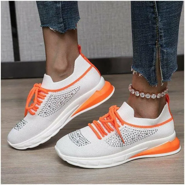 GS Bling Mesh | Luxe mesh sneakers met veters en strass details voor dames