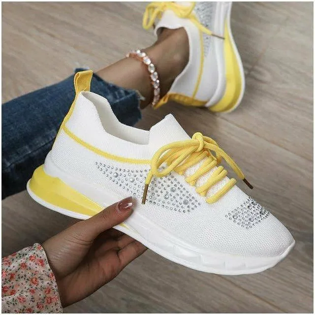 GS Bling Mesh | Luxe mesh sneakers met veters en strass details voor dames