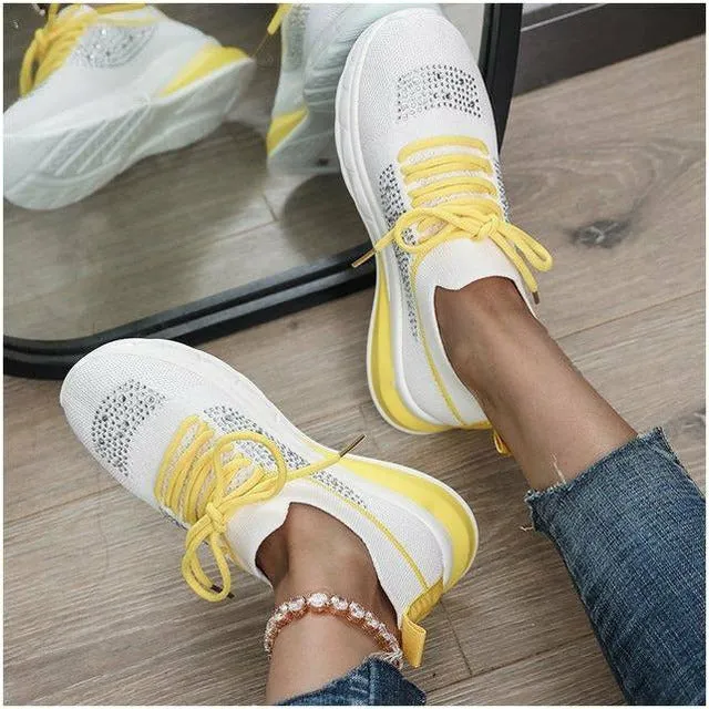 GS Bling Mesh | Luxe mesh sneakers met veters en strass details voor dames