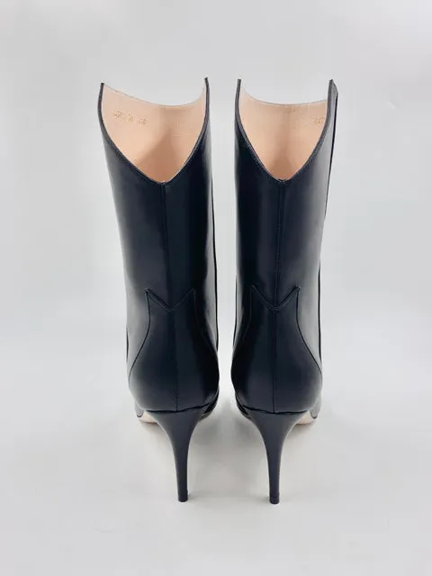Gucci Black Calf Sylvie Chain Size 38 Boots
