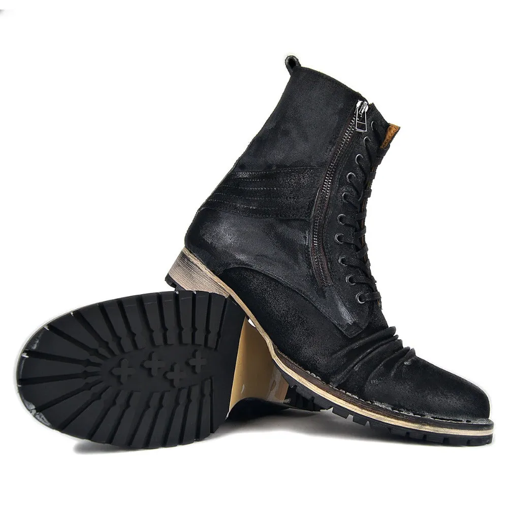 Handmade Boots Military Autumn Zipper Boot Genuine Leather Boots Ankle Shoes Chelsea Boots Designer Leather Shoes footwear