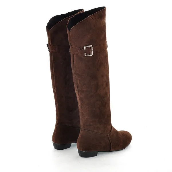 High Leg Suede Ethnic Style Knight Boots