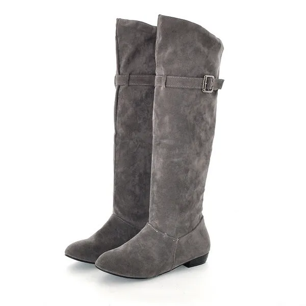 High Leg Suede Ethnic Style Knight Boots