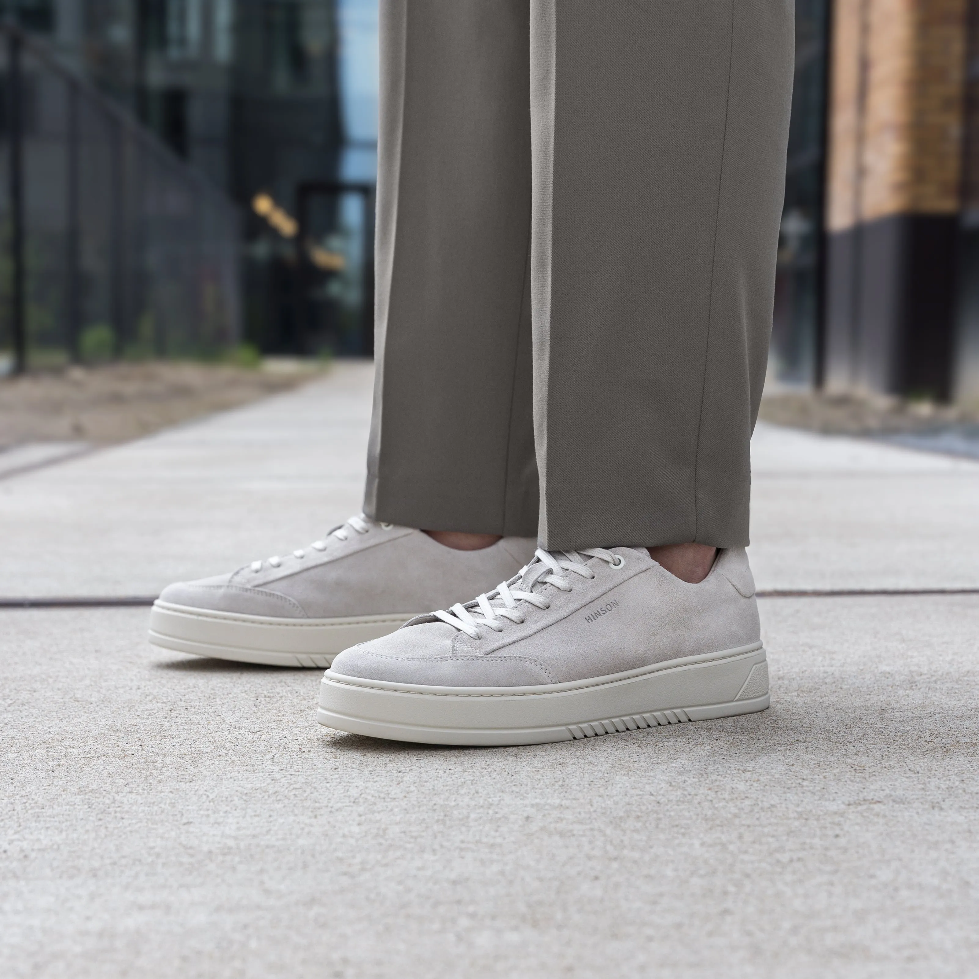Hinson Miller Retro Off White Suede