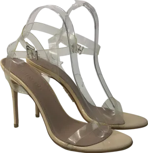 House of CB Cream Ghost Clear Straps Beige Leather Sandals UK 7 EU 40 👠