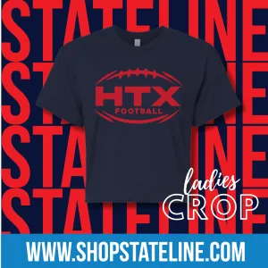 HTX FOOTBALL RED- NAVY Ladies Crop