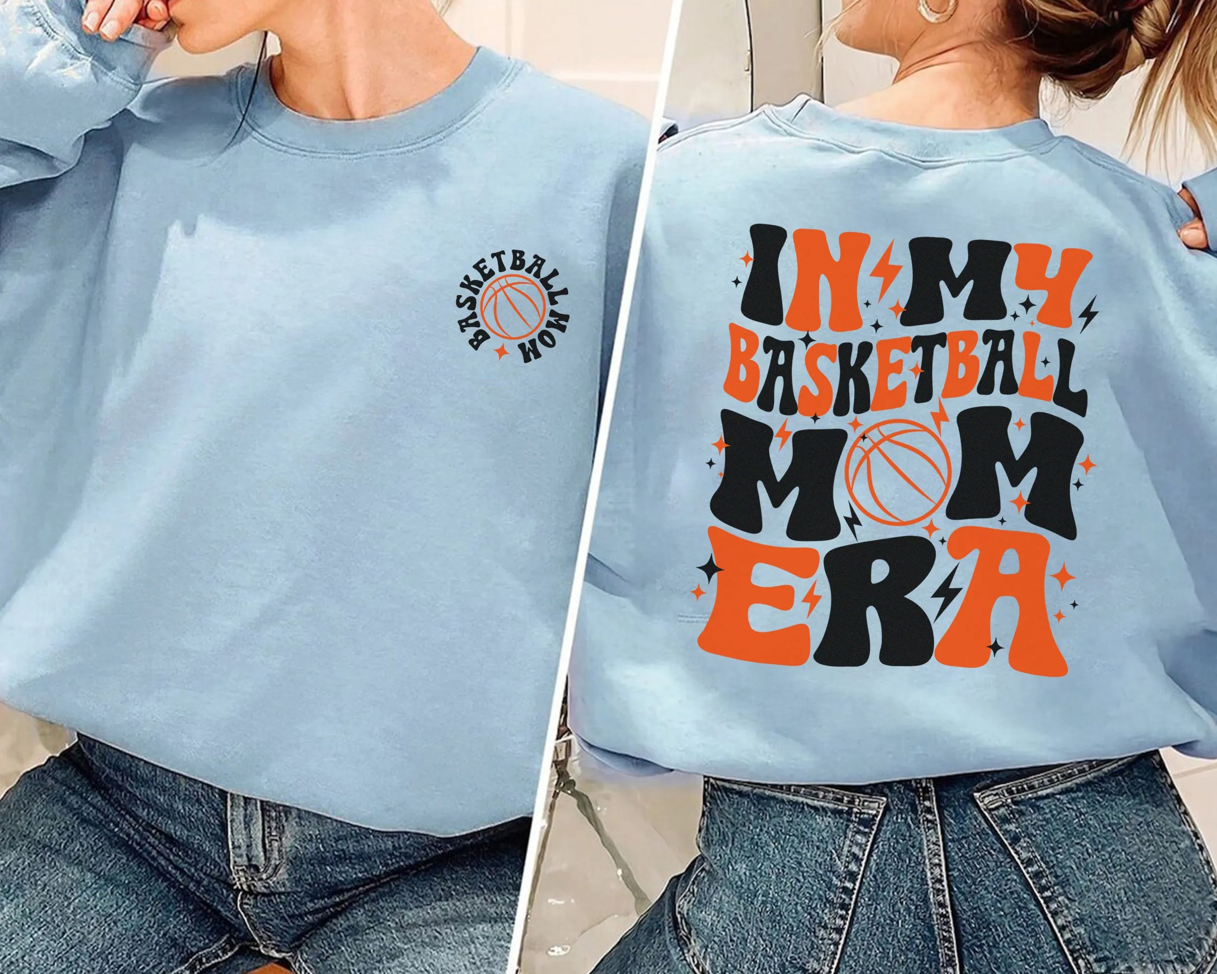 In My Basketball Mom Era Sweatshirt, Sports Mom Shirt, Basketball Season Sweatshirt, Basketball Lover Hoodie, Basketball Game Day Sweater