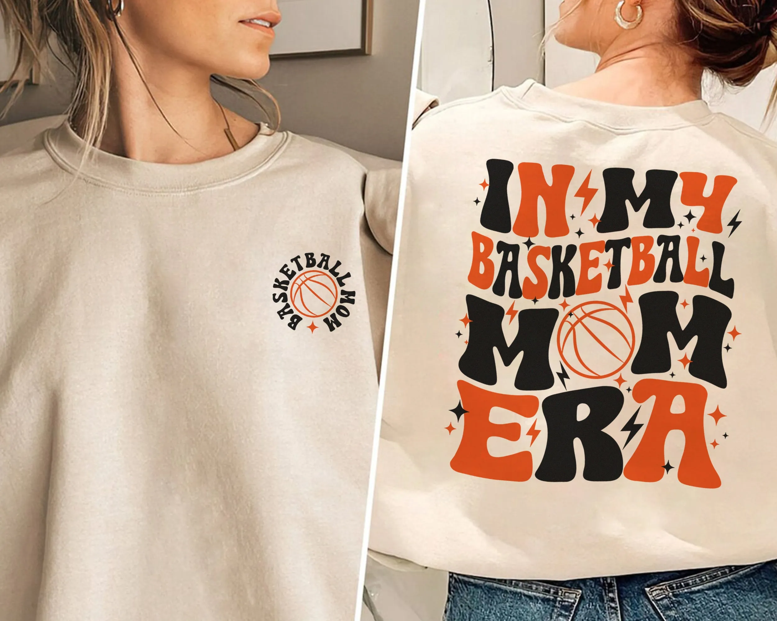 In My Basketball Mom Era Sweatshirt, Sports Mom Shirt, Basketball Season Sweatshirt, Basketball Lover Hoodie, Basketball Game Day Sweater