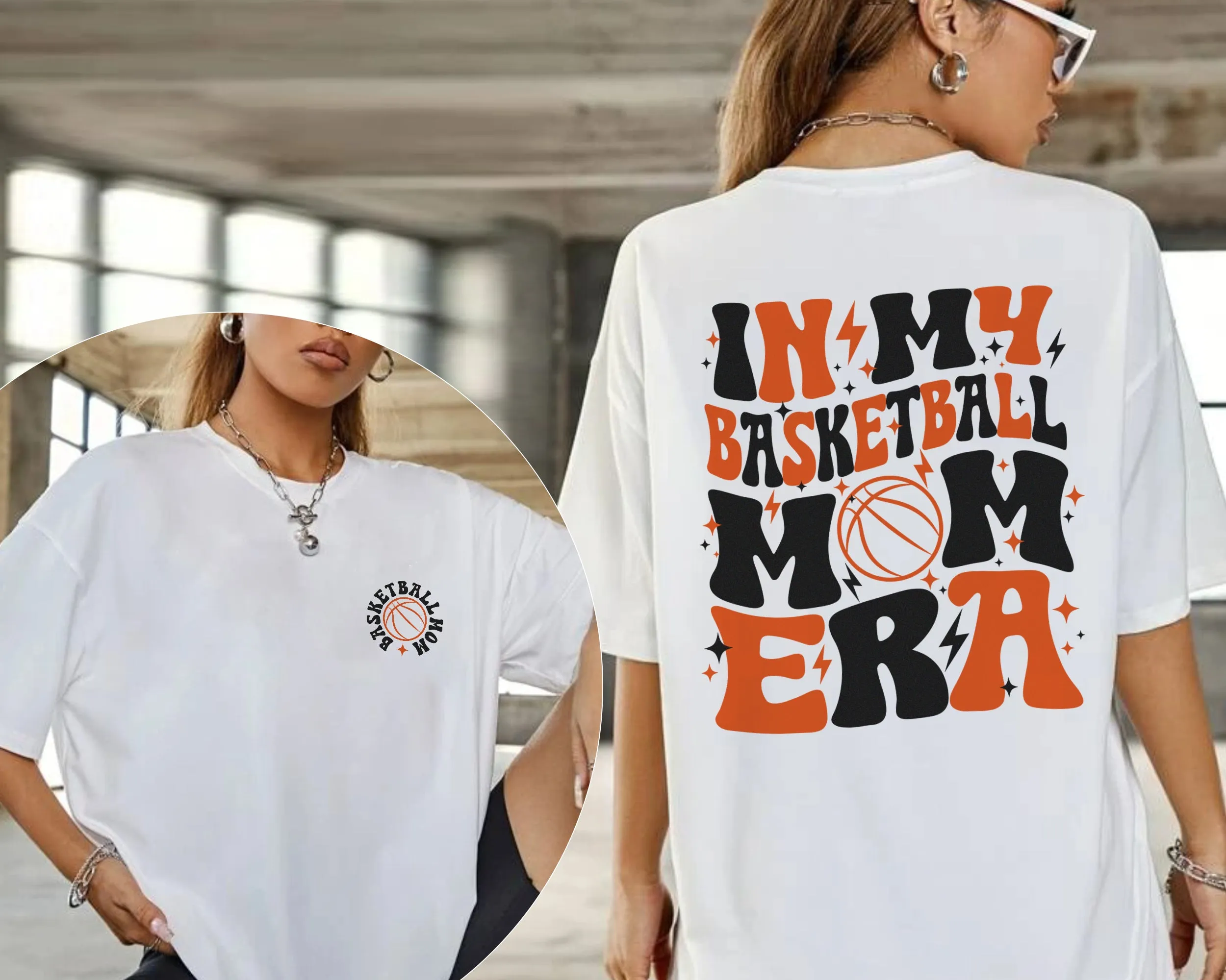 In My Basketball Mom Era T-shirt, Sports Mom Shirt, Basketball Season Sweatshirt, Basketball Lover Hoodie, Basketball Game Day Sweater