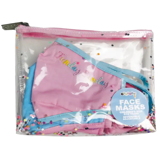 Iscream Rainbow Days of the Children's Reversible Face Mask Set