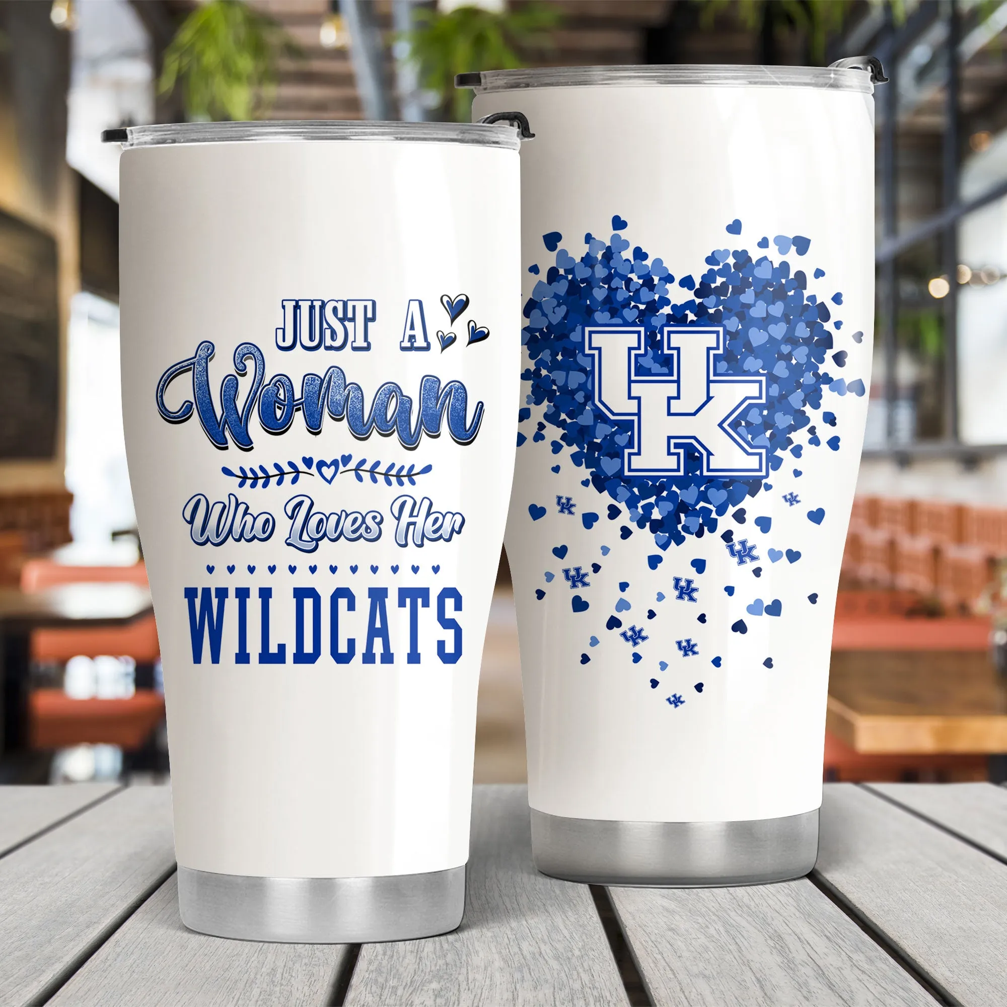 Just A Woman Who Loves Her Kentucky Basketball Tumbler
