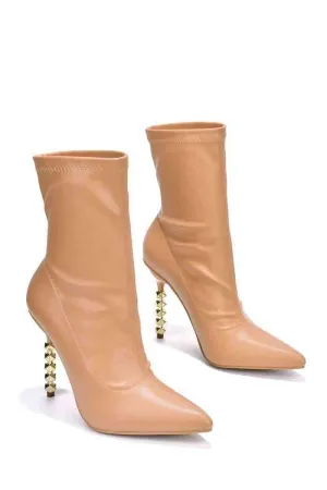Leather Boots Golden Heels
