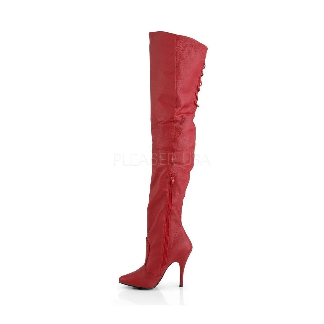 LEGEND-8899 Thigh Boot  | Red Genuine Leather
