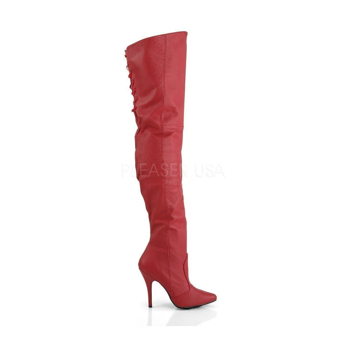 LEGEND-8899 Thigh Boot  | Red Genuine Leather