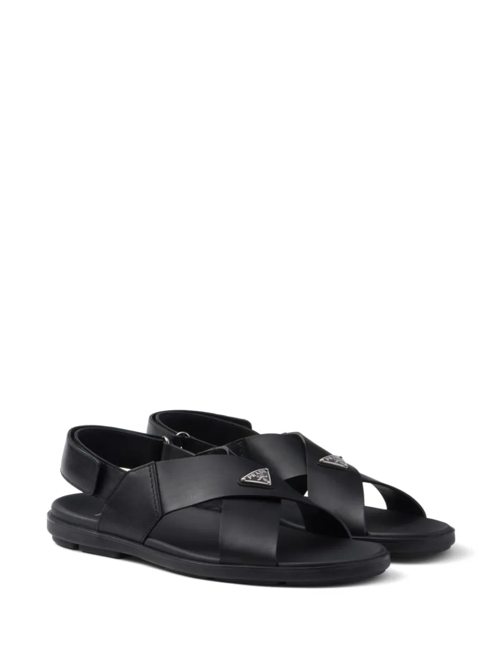 Logo leather sandals