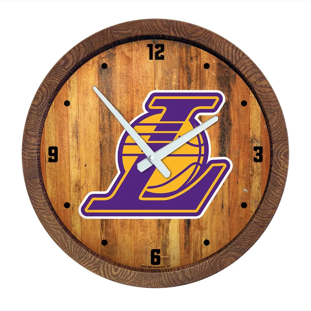 Los Angeles Lakers: Logo - "Faux" Barrel Top Clock