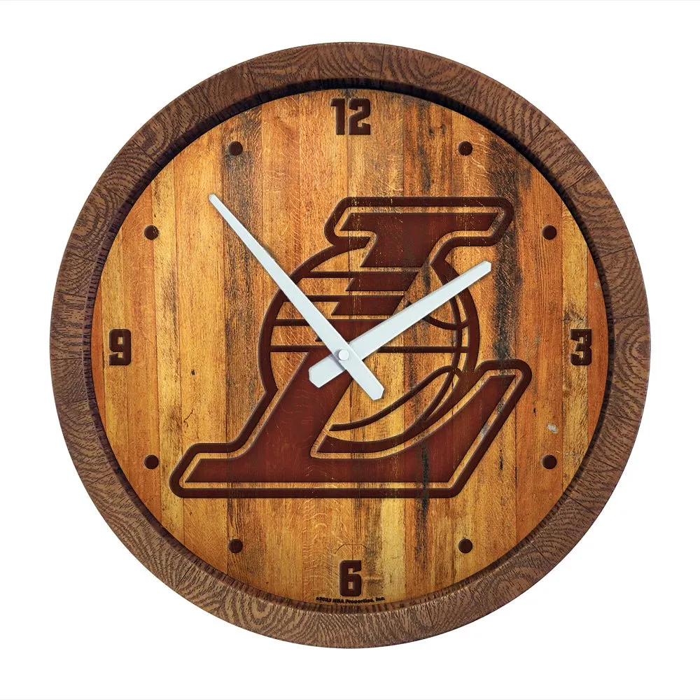 Los Angeles Lakers: Logo - "Faux" Barrel Top Clock