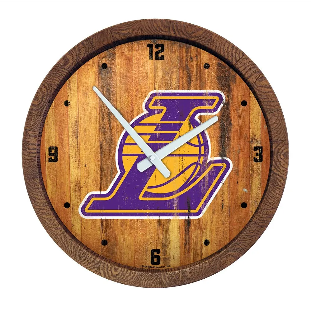 Los Angeles Lakers: Logo - "Faux" Barrel Top Clock