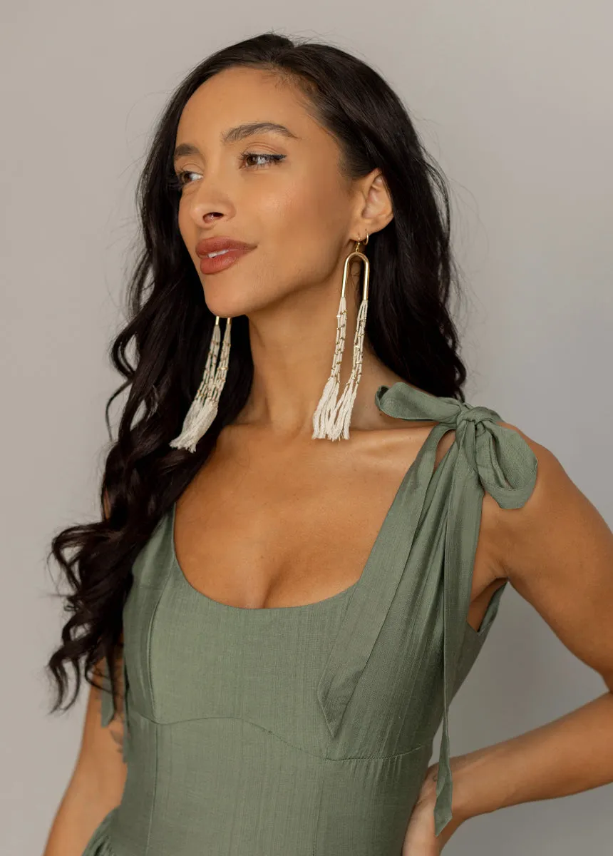 Mayreli Dress in Neutral Green