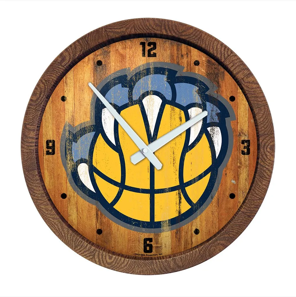 Memphis Grizzlies: Logo - "Faux" Barrel Top Clock